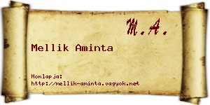 Mellik Aminta névjegykártya